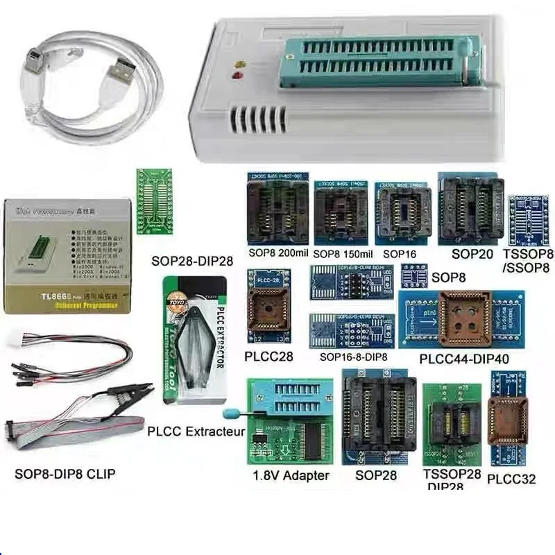 Universal Pro TL866CS II PLUS USB BIOS Chip Read Write Programmer High Speed Flash Burning Tool