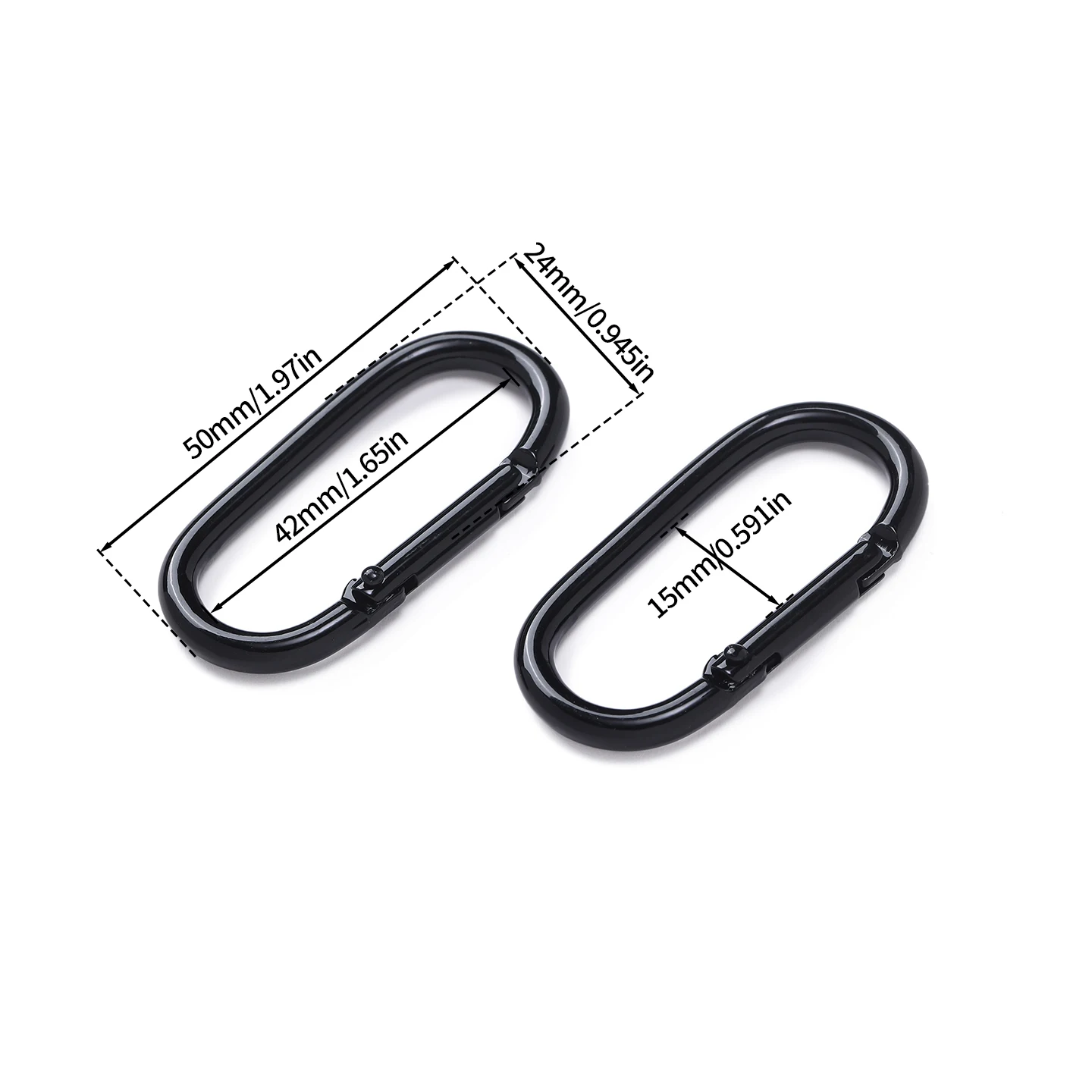 1pc/lot Oval Ring Spring Clasps Openable Carabiner Keychain Bag Clips Hook Buckles Connector For DIY Key Jewelry Making
