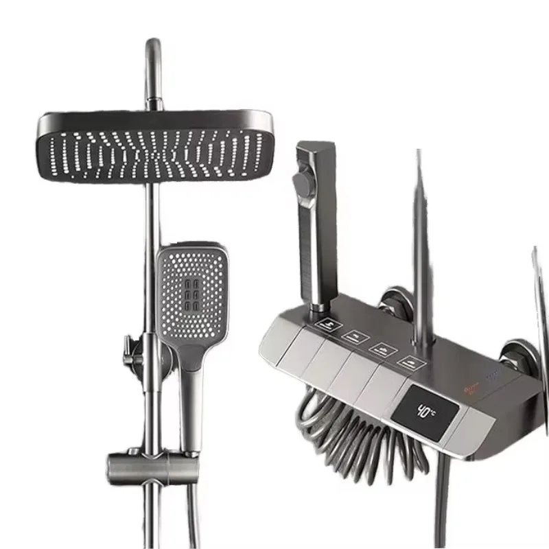 

All-copper Shower Wholesale Bathroom Piano Key Digital Display Constant Temperature Shower Pressurized Shower
