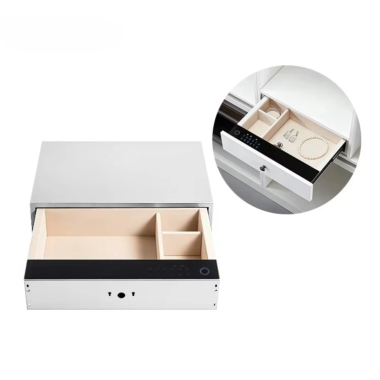 Smart furniture safe with hidden drawers, fingerprint touch screen password secure storage, suitable for wardrobe jewelry
