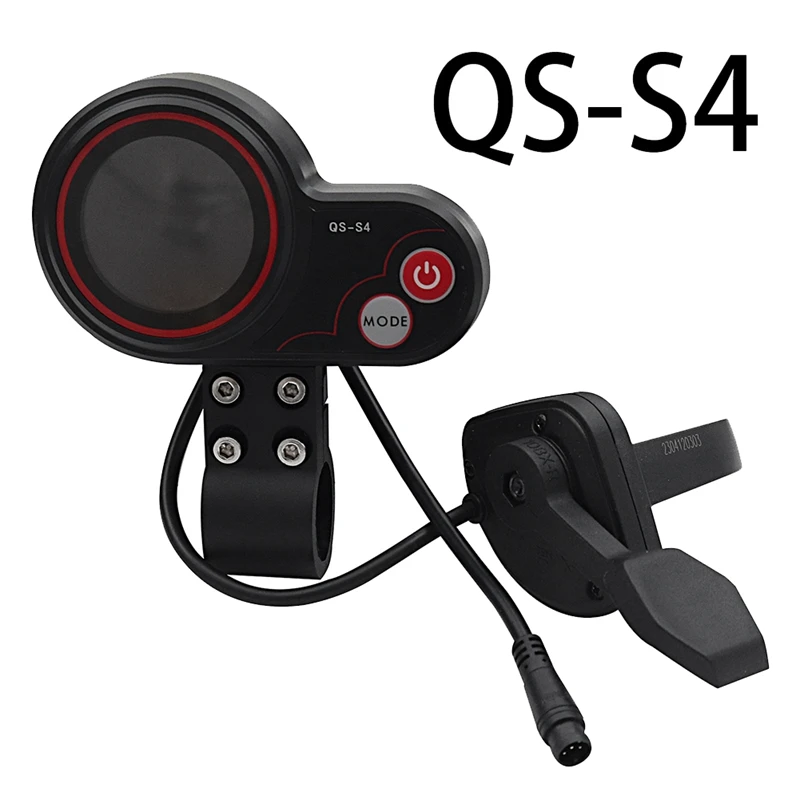 QS-S4 36V-60V Thumb Throttle LCD Display Kit+Ignition Lock Key For Zero 8 9 10 8X 10X Electric Scooter 6PIN Display Replacement