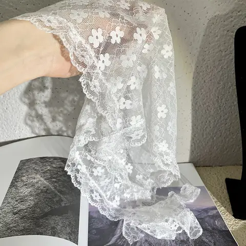 한국어 삼각형 Headscarf 레이스 꽃 여름 여성 여자 Ins 달콤한 귀여운 머리 스카프 여행 다목적 헤어 스카프 패션 액세서리