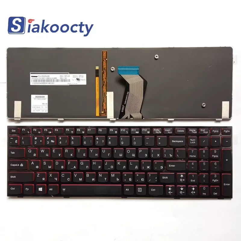 Teclado retroiluminado para portátil RU Lenovo Y500 Y500NT Y510P Y500N Y590