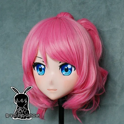 (Rabbit 75) Resin Cross dress Pretty Girl Head BID Doll Mask Arknights Japanese Anime Ptilopsis Cosplay Kigurumi Mask Cos