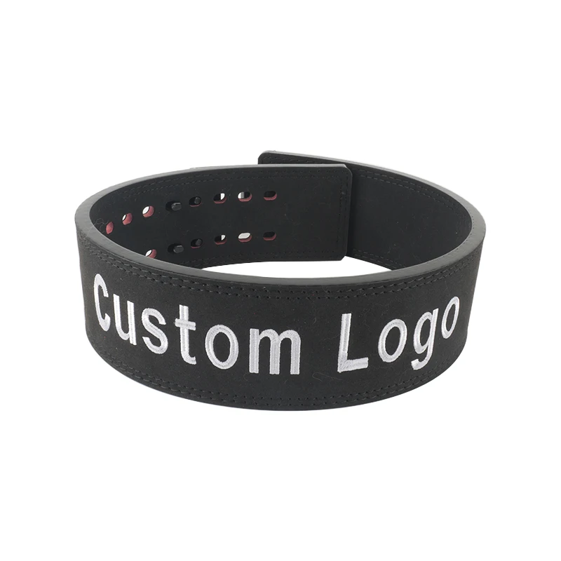 Custom Logo Squat Powerlifting Double Holes Adjustable Embroidery Lever Buckle Weight lifting Belt Gym Belt For Men