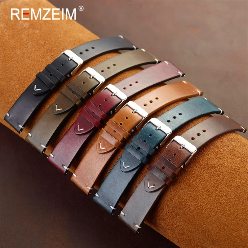 Quick Release Smartwatch Bands 18mm 19mm 20mm 21mm 22mm Universal Straps Leather Wrist Bracelet for Men Women Watchtband Belt