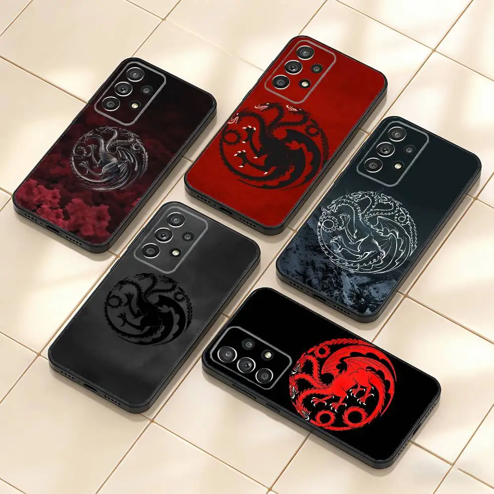 

T-Targaryan Dracary Logo Phone Case For Samsung S25,S24,S21,S22,S23,S30,Ultra,S20,Plus,Fe,Note,10,9,5G Black Cover