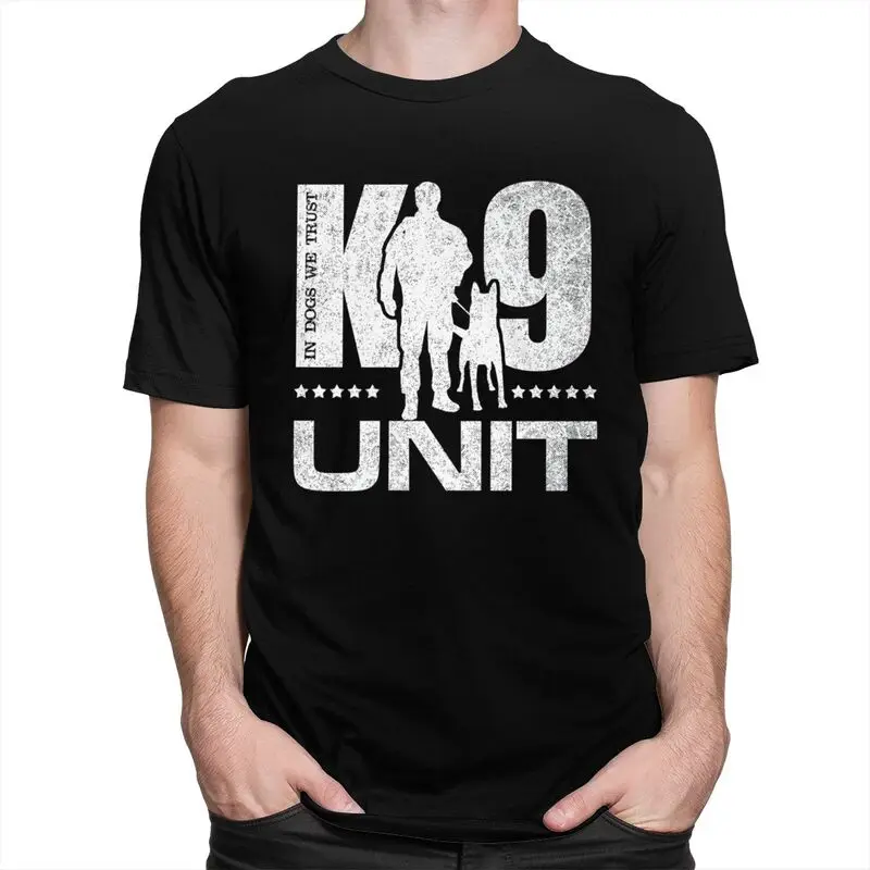 Custom Gorgeous K9 Unit Malinois T Shirt Men Short Sleeves Cotton T-shirt Casual Belgian Shepherd Dog Tee Tops Graphic Tshirt