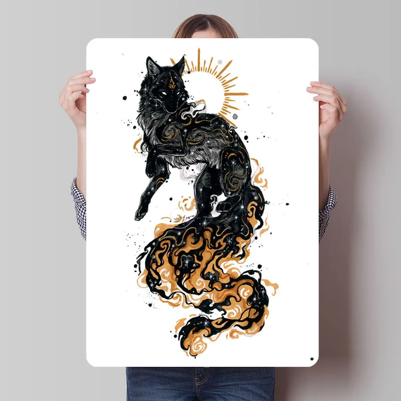 

Металлический плакат Fox Fires, настенный художественный декор, винтажное украшение интерьера, индивидуальные ретро металлические жестяные знаки для украшения домашней комнаты, человеческая пещера