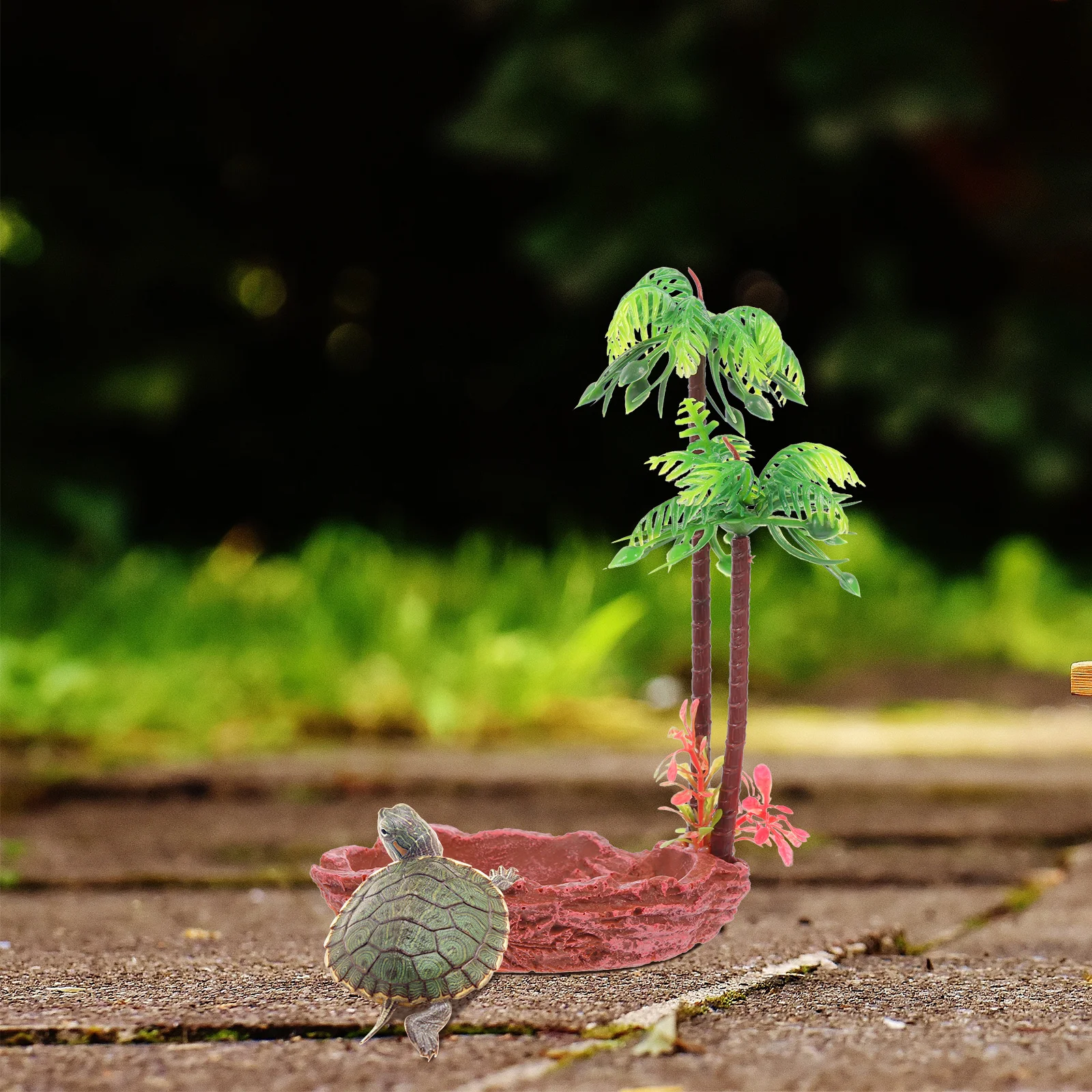 

Reptile Water Bowl Resin Tree Style Feeder for Snake Lizard Gecko Tortoise Chameleon Pet Feeding Cage Accessory