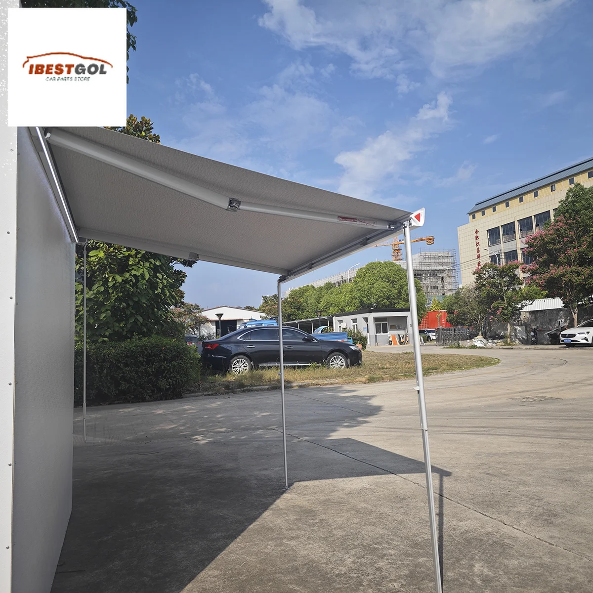 Ibestgol 3.0x2.5m Rv Accessories caravan Awning  Sunshade with Clothes Drying Rack for Rv Body Parts Rv Exterior Accessories