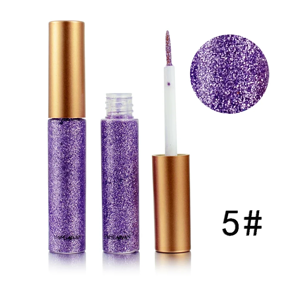 HANDAIYAN Glitzer-Flüssig-Eyeliner-Stift Funkelndes Hochglanz-Pigment Bühnen-Diamant-Lidschatten Langanhaltend Wasserfest Augen-Make-up – Detail 14
