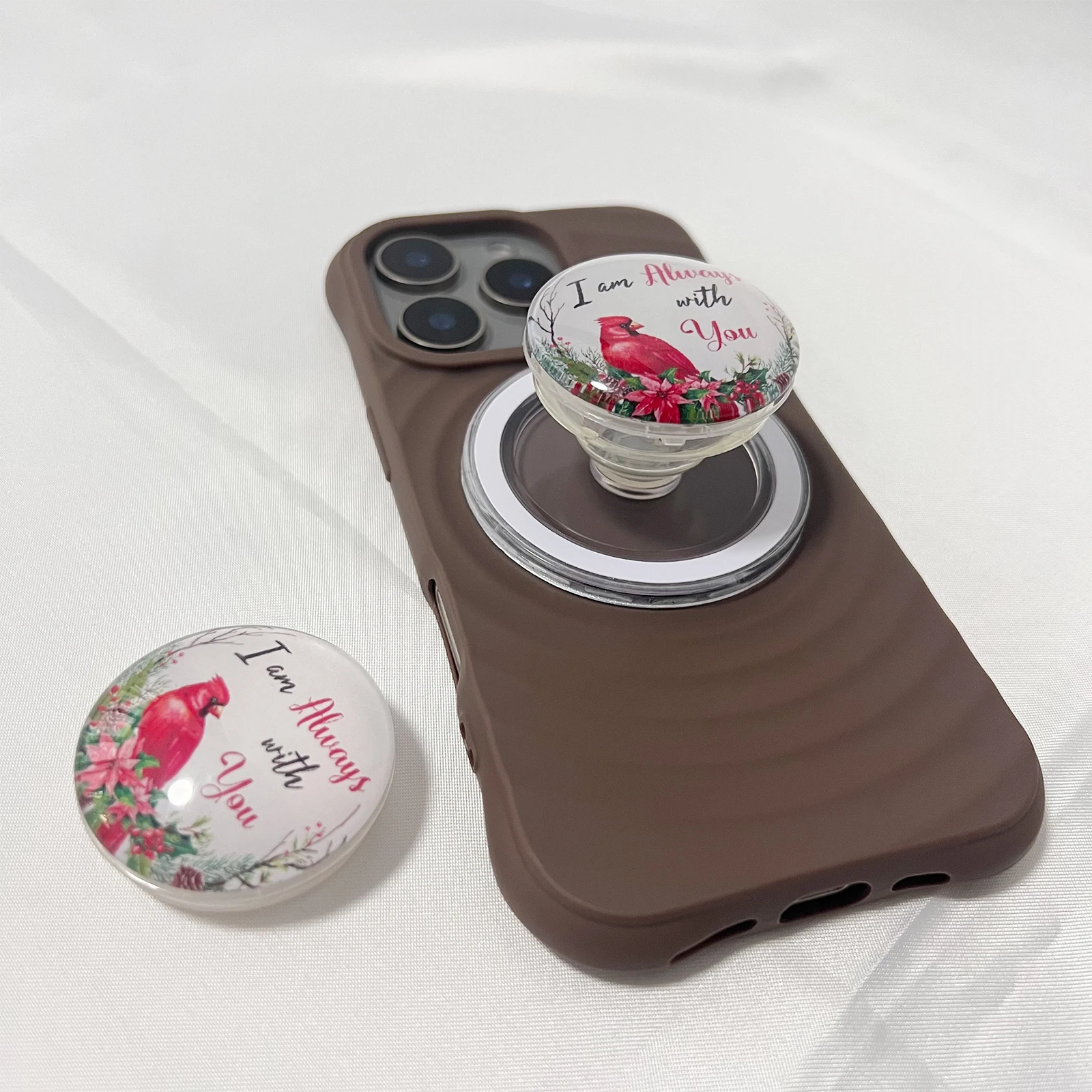 Bonito 3d papagaio vermelho suporte do telefone móvel para caso de telefone universal suporte magnético para iphone samsung griptok grip tok