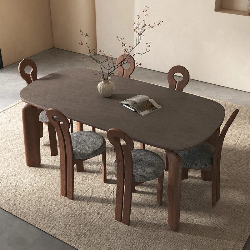 

Wax New High-end Middle Ancient Solid Wood Dining Table Nordic Design Available Office Reception Muebles Household Furniture