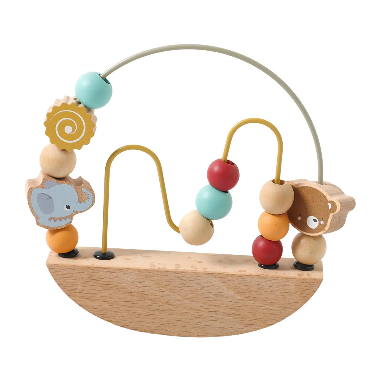 Bead Maze Toy Fine Motor Skills Learning Portable Activity Interactive Travel Toy Color Recognition Educational Circle Toy