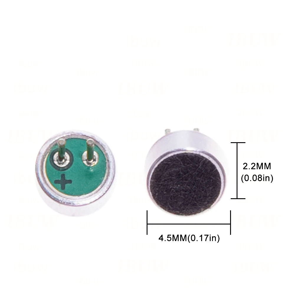 10pcs 6x2.2mm Microphone 6x5/9x7/4.5x2.2 MIC Condenser Electret Microphone Pickup 52DB 56DB with 2pin MP3 Accessories 6x2.2mm