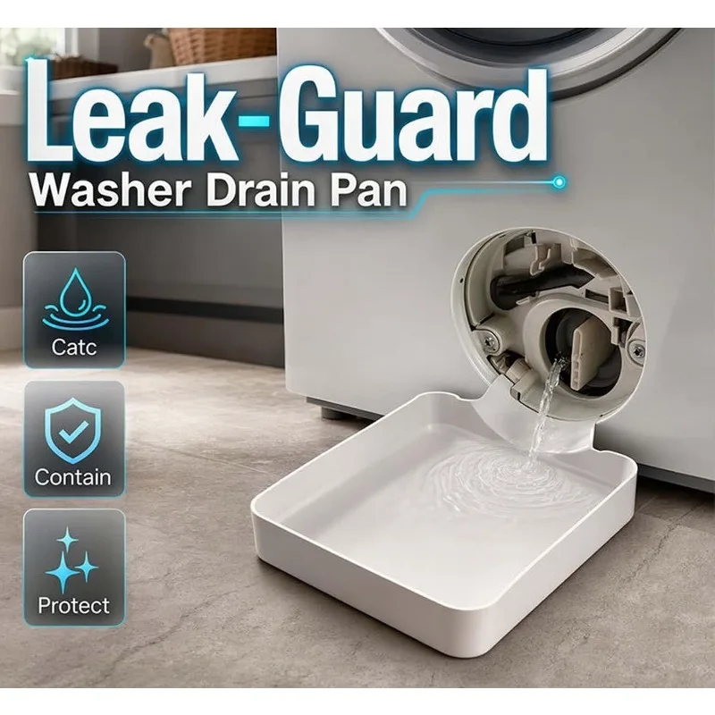Front Load Washer Water Catcher Tray Laundry Maintenance Tool Washing Machine Drain Pan Anti‑Spill Floor Protector Tray for Home