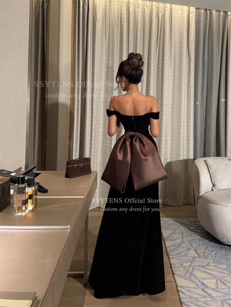 SSYTENS Vintage velours longues robes de soirée épaules dénudées célébrité robes de bal Occasion formelle robes de bal 2026 femmes personnalisées