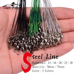 WALK FISH 20PCS 10/15/18/20/30cm Anti Bite Steel Wire Leader With Swivel Fishing Line Fishing Accessory Anti-bite Fishing Wire