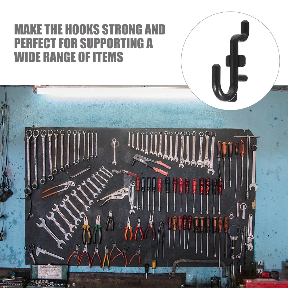 10Pcs Versatile Pegboard Hooks Storage Hangers Tool Organizer Garage Workshop Utility Hooks Peg Hook Fixer Pegboard Pegs