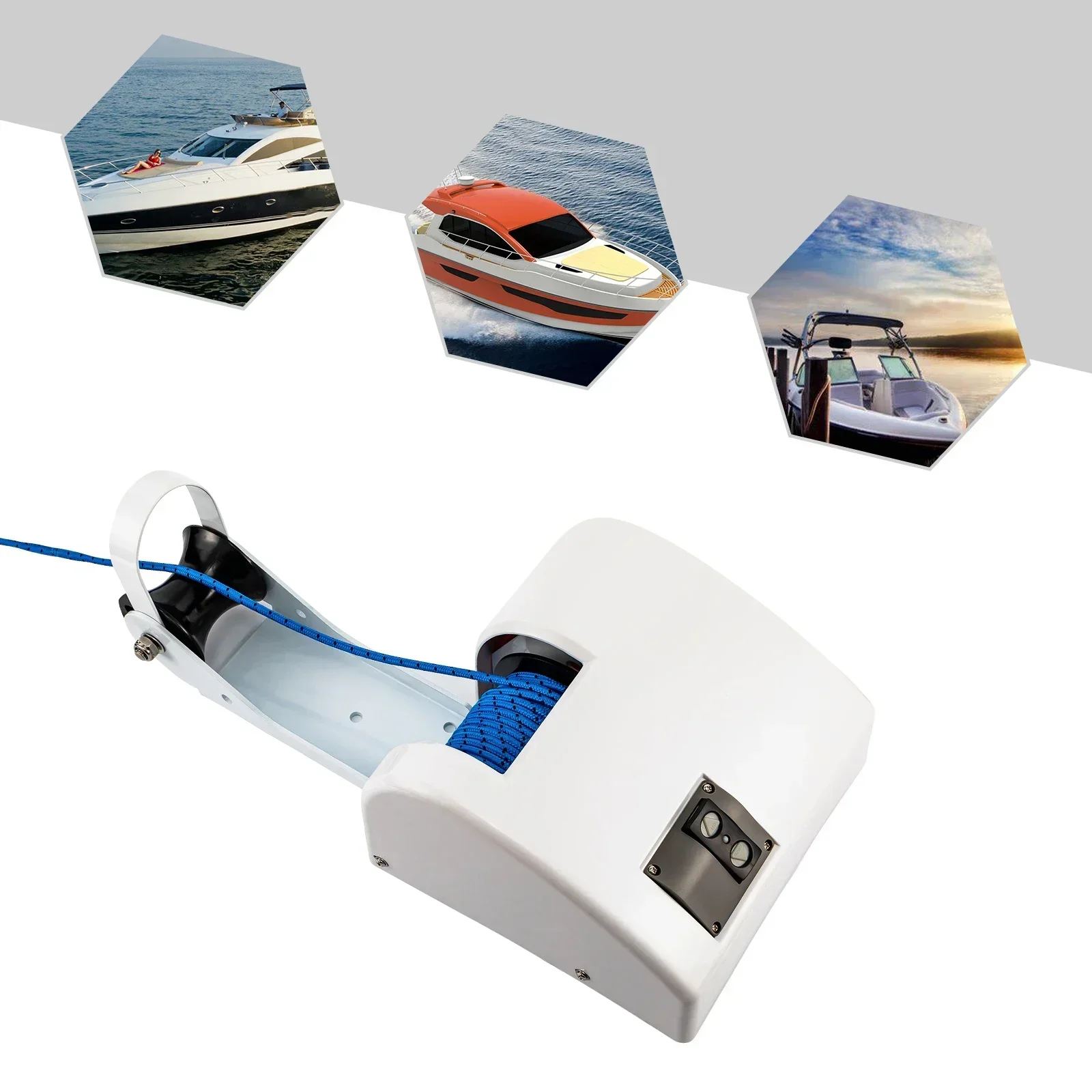 45LBS 12V Electric Boat Anchor Winch - Wireless Remote Co rrosion Resistant for Marine Use