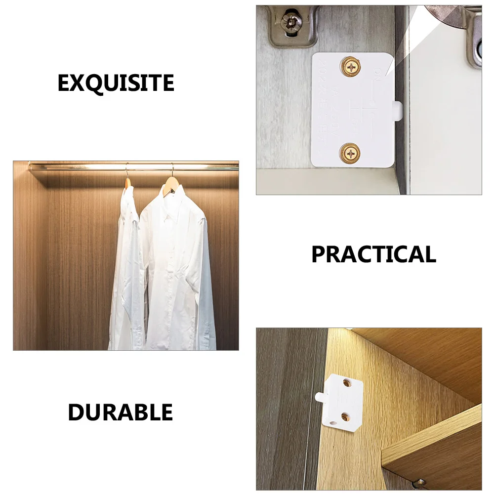 

5pcs Door Activated Light Cabinet Closet Normally Closed Lamp Automatic On Off For Wardrobe Pantry Drawer Lights No Electric