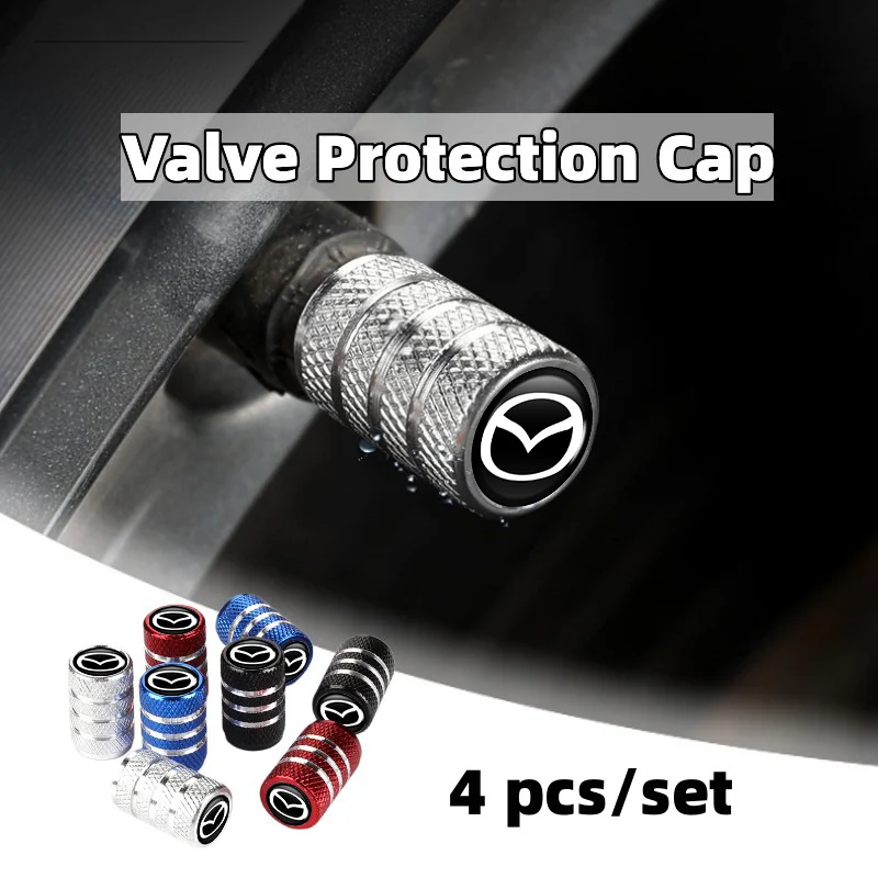 4pcs Car Protector Tire Valve Caps Wheel Tyre Stem Covers For Mazda 6 3 5 2 CX5 CX7 323 Demio Axela Atenza CX9 MX3