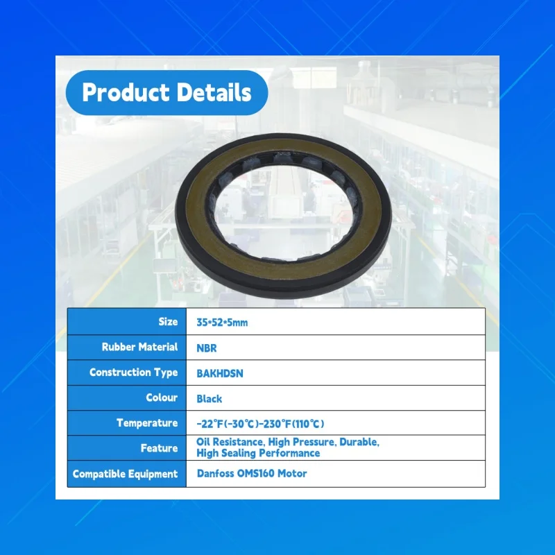 

DMHUI BAKHDSN Style NBR Oil Seal 35x52x5mm Fit for Danfoss OMS160 633B3197 Gerotor Motor & Hydraulic Pump Parts