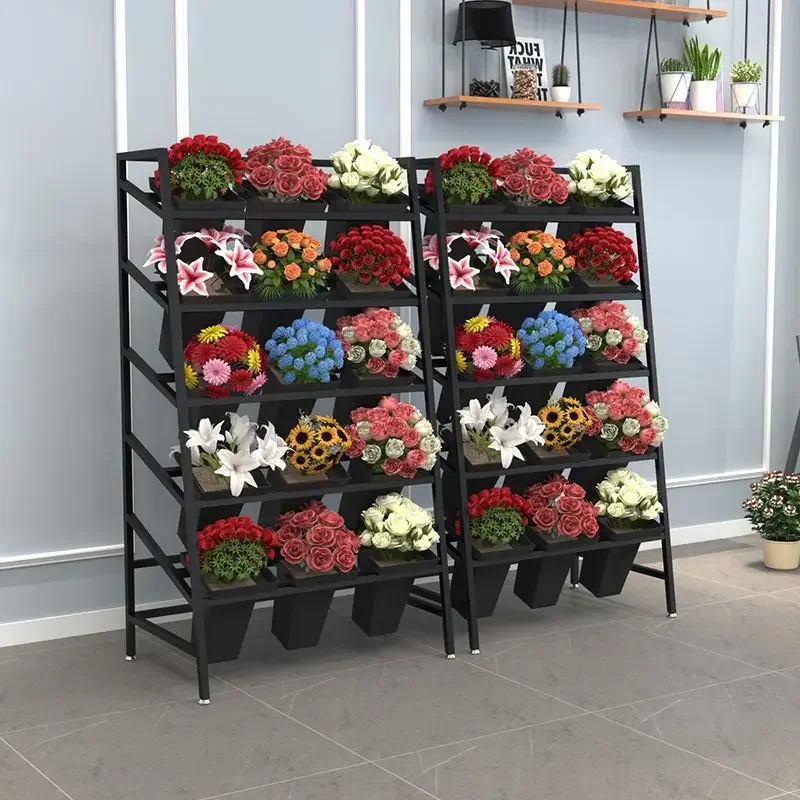 Multi-layer flower bucket display stand metal wedding