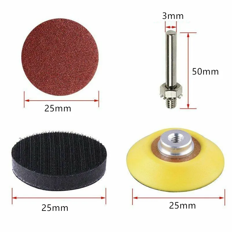 100Pcs 1inch 25mm Sanding Discs Pad 100-3000 Grit Abrasive Polishing Pad Kit for Dremel Rotary Tool Sandpapers Accessories