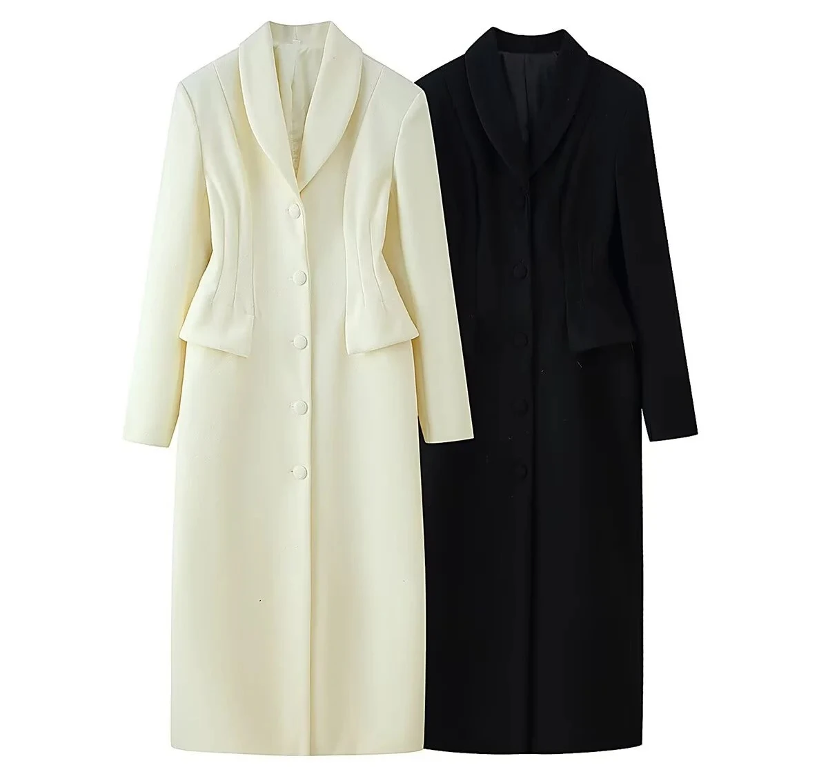 

2025 Winter New Women's Casual Lapel Button-Down Loose Slimming Waist-DefiningFashionable Simple Long Wool Coat