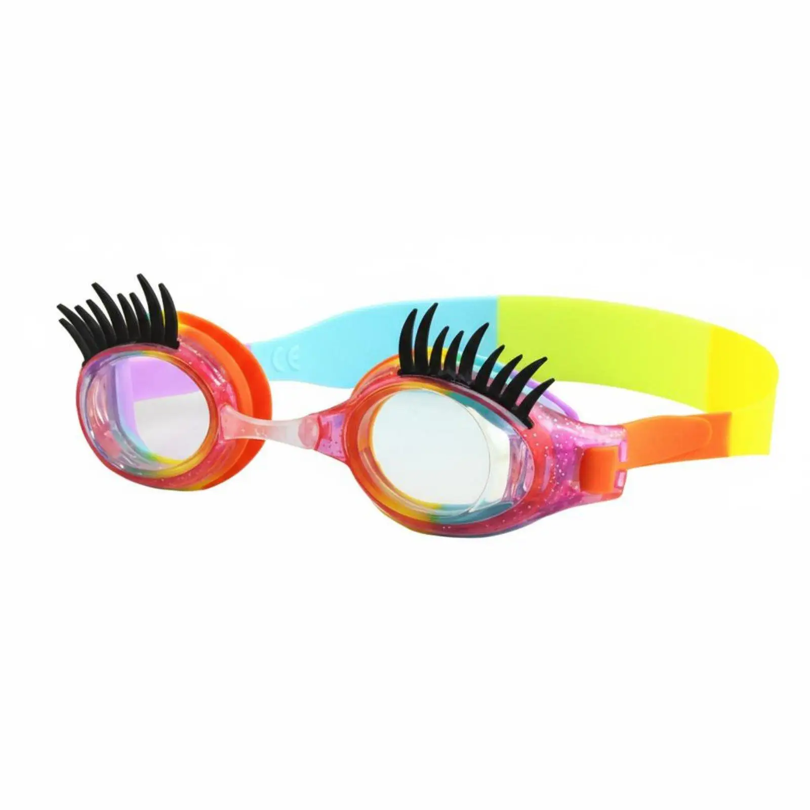 Child Swim Goggles with Storage Case Cute Eyelash Design Anti Fog Waterproof Swimming Glasses for Kids Open Water view 2