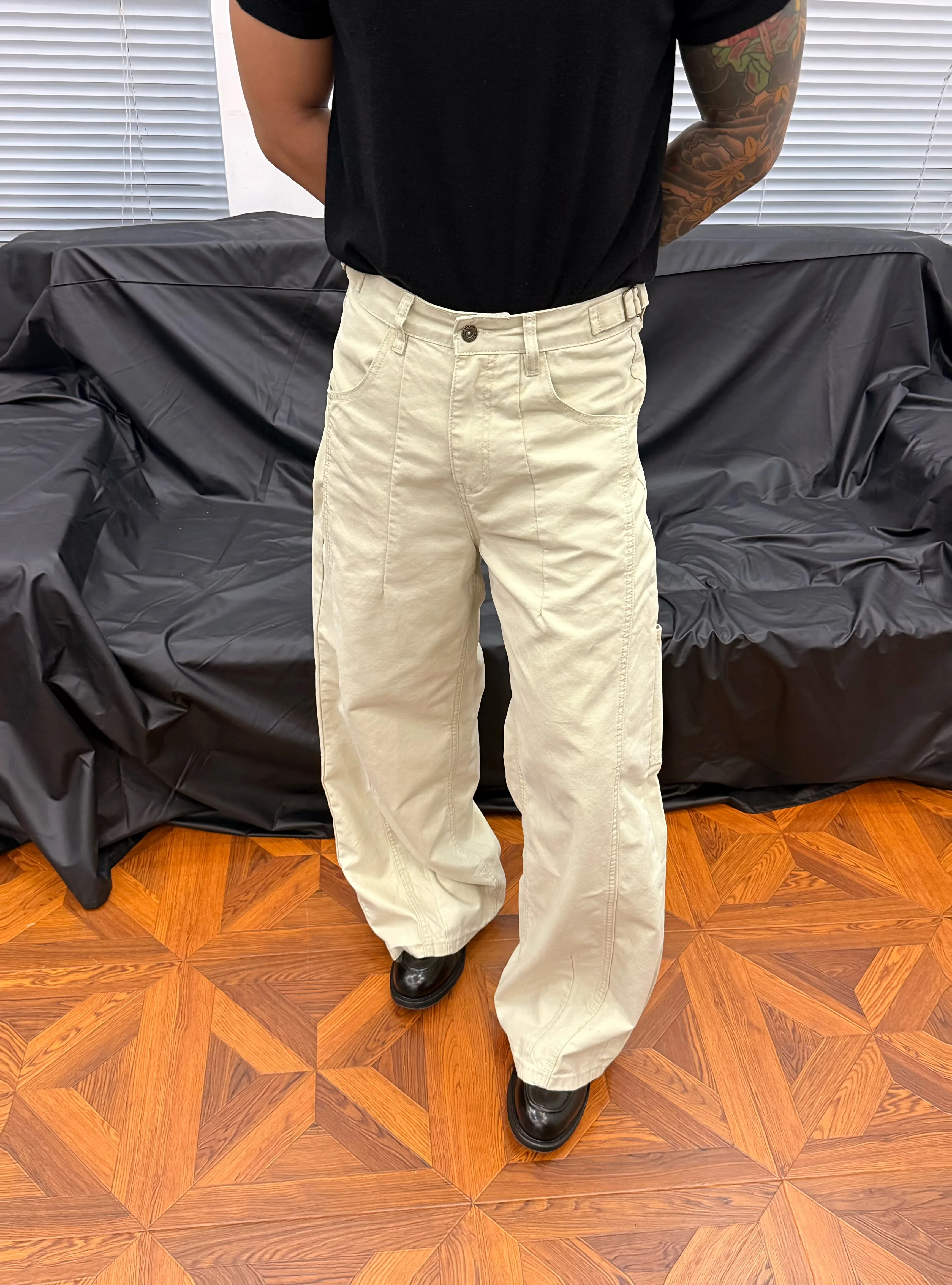Calças Jeans Americanas Retrô de Perna Larga ZGLS, Calças Casuais Retas com Bolsos, Ajuste Solto, Calças Compridas para Homen...