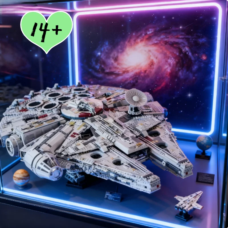 Grande série de vaisseaux spatiaux Millennium Falcon, 8445 pièces, avec support, version adulte du bloc de construction, cadeau d'anniversaire 75192