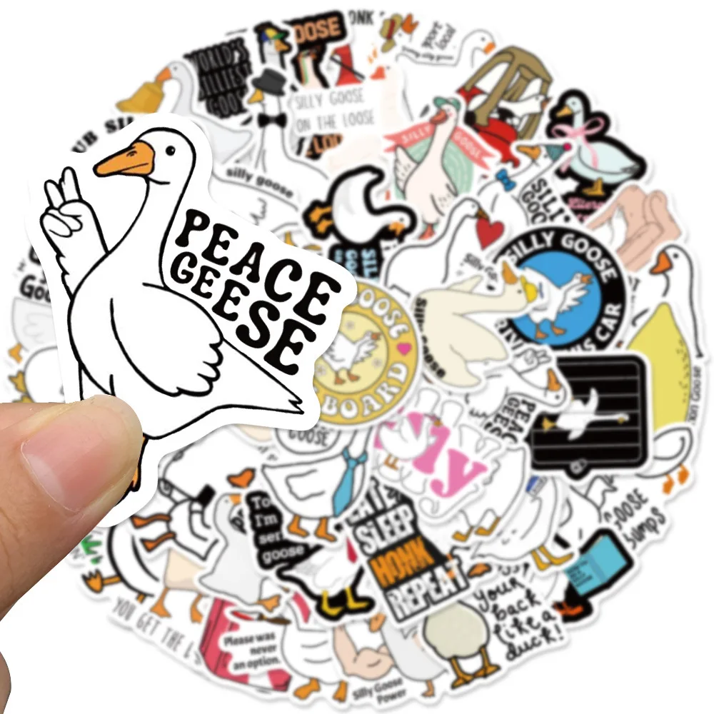 50PCS Cartoon Silly Goose Stickers Funny Meme Graffiti Waterproof Decal Children's Toys DIY Pencil Case Notebook Diary