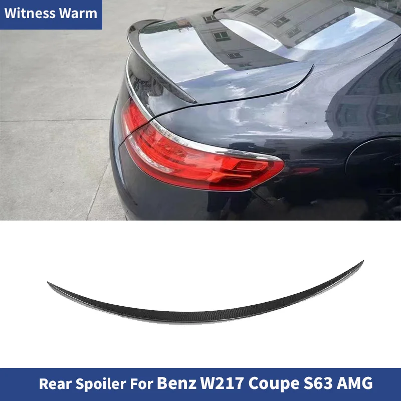 Car Rear Trunk  Lip Wing Spoiler For Mercedes-Benz S Class W217 C217 2 Door 2015-2020 Rear Wing Carbon Fiber