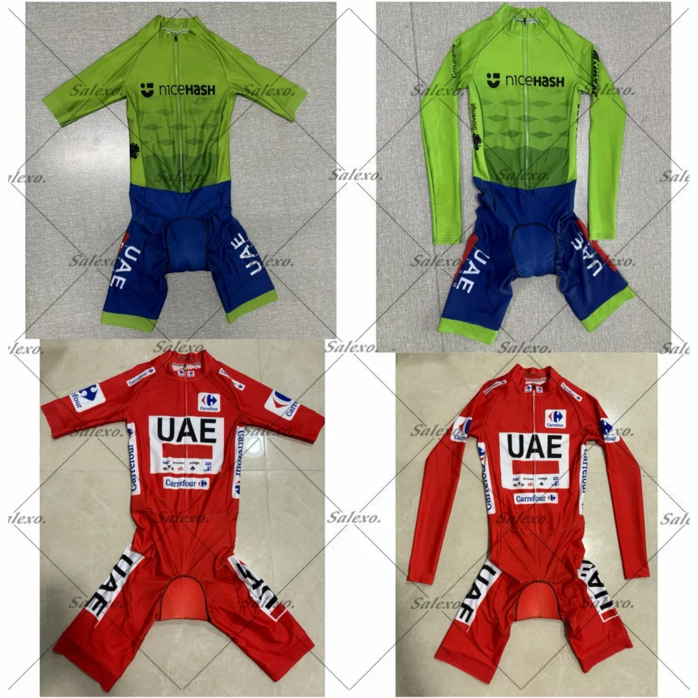 

2026 LASER CUT Skinsuit SLOVENIA UAE TEAM Sleeved Jumpsuit Bodysuit SHORT Cycling Jersey Bicycle Clothing Maillot Ropa Ciclismo