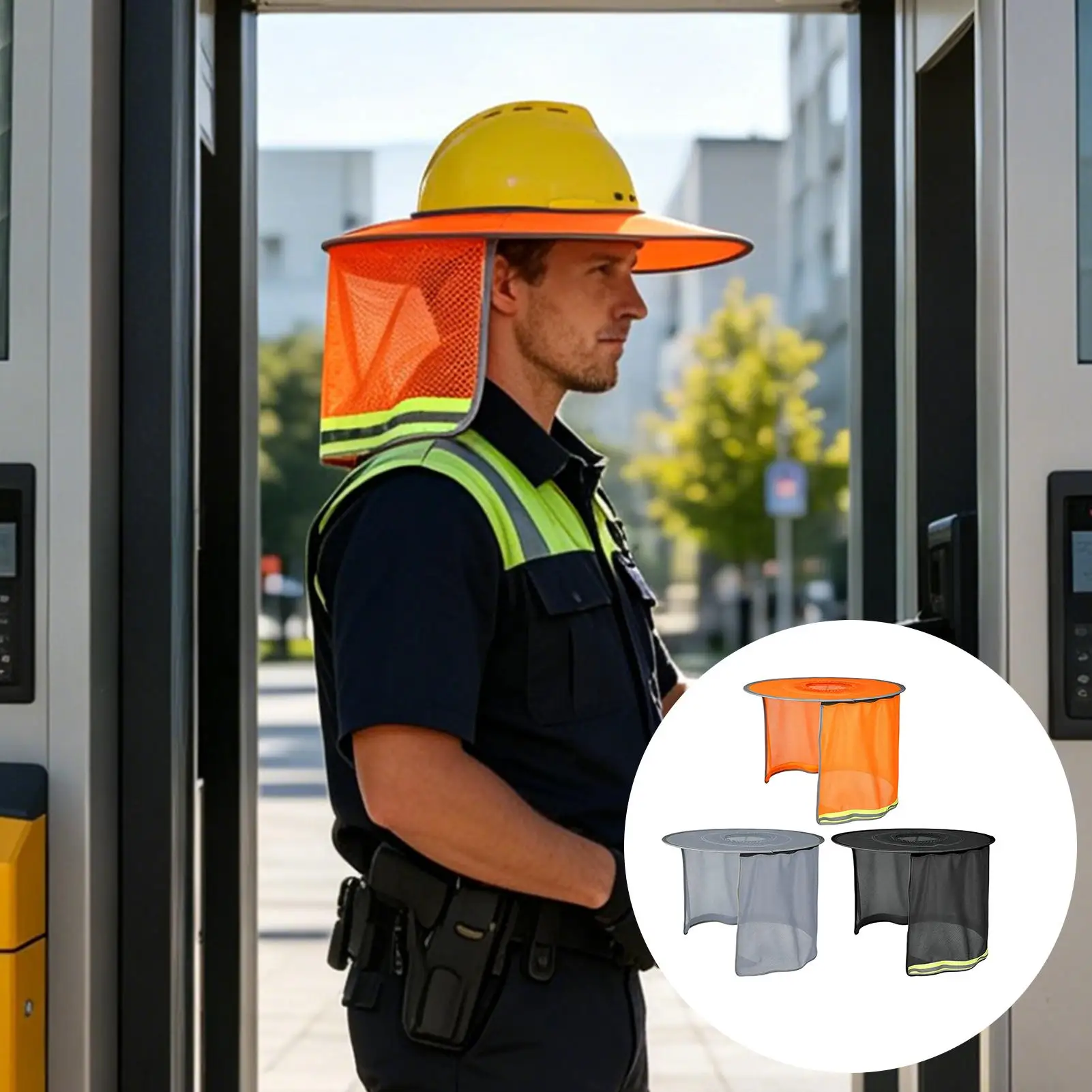 Hardhat Sun Shade Full Brim UV Protection Breathable Construction Sun Protection Shade for Road Work Landscaping Roofing