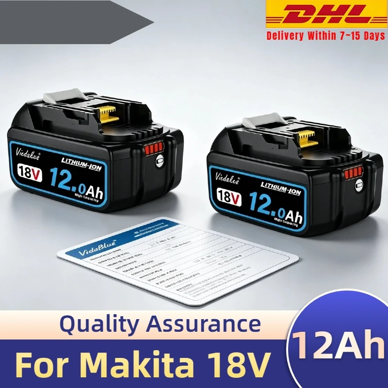 

18V 8Ah 10Ah 12Ah Original Battery For Makita 18V DGA404 DTW700 DHR202 DJV182 DDF487 Power Tools