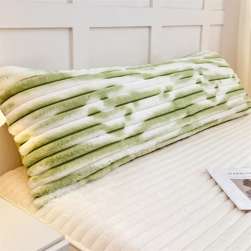 1PCS Rabbit plush pillowcase milk plush long pillowcase extended strip flannel pillowcase does not contain pillow core