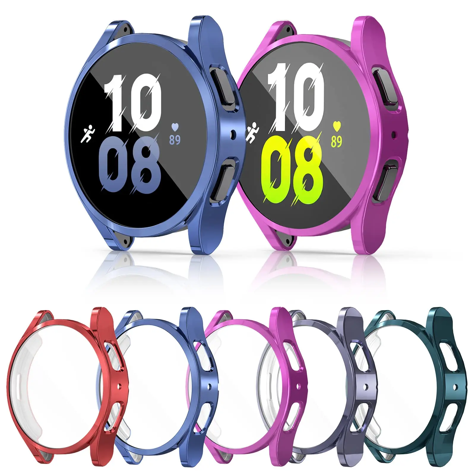 Case for samsung Galaxy watch 4/5/6 44mm 40mm TPU Plated all-around bumper cover Screen protector Galaxy watch6 5 44mm 40mm