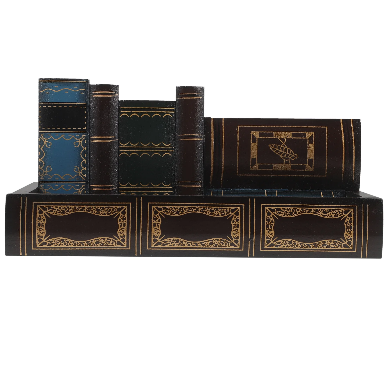 Pen Holder Pencil Organizer Book Simulation Brush Pot Retro Style Desk Wood Container Stationary