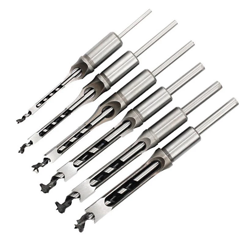 1Pcs 6-25mm HSS Twist Square Hole Drill Bits Auger Mortising Chisel Extended Saw for Woodworking Tools