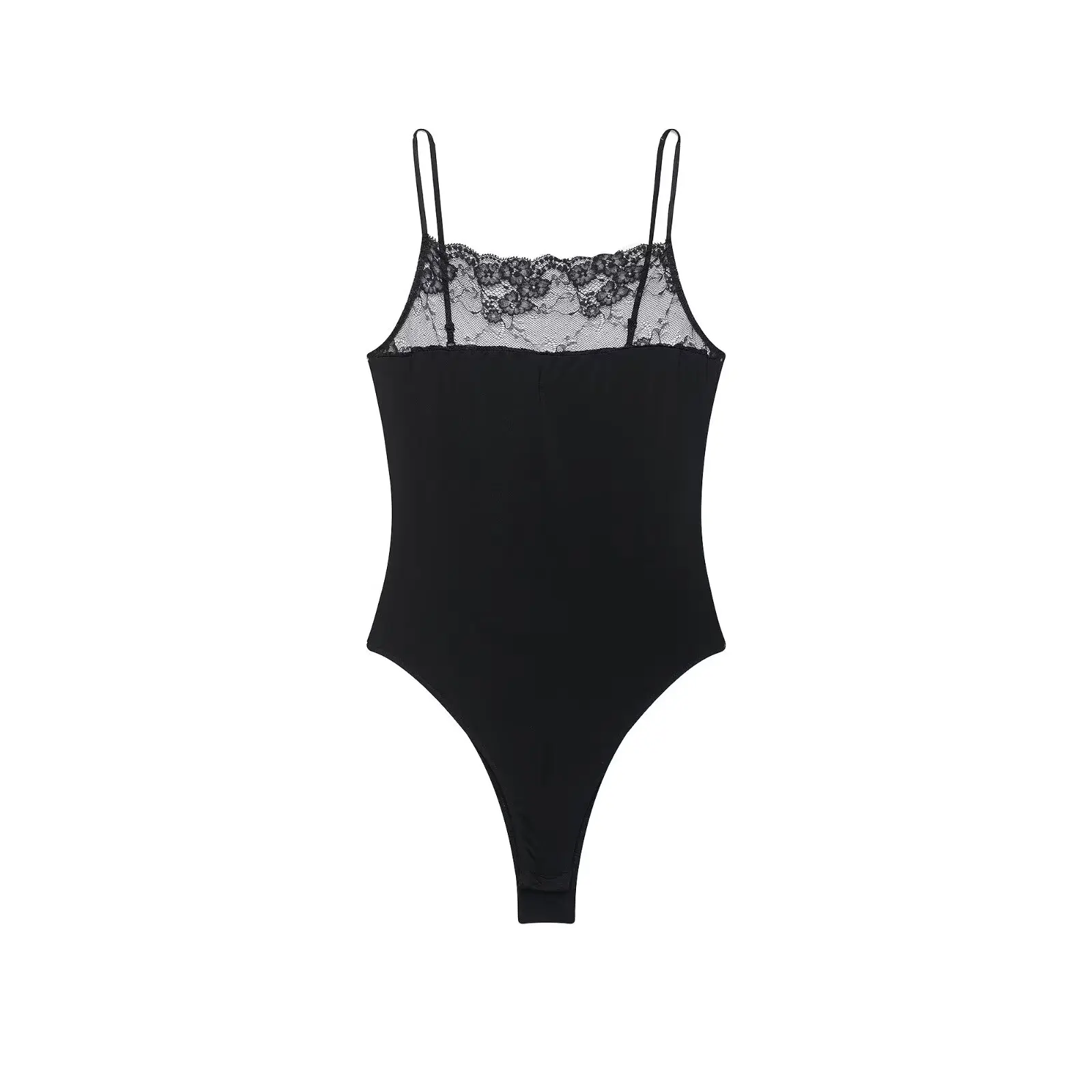 Early Autumn New Women's Lace Halter Neck One-Piece Suit Sleeveless Square Collar Slimming Effect Polyester Fiber High Waist