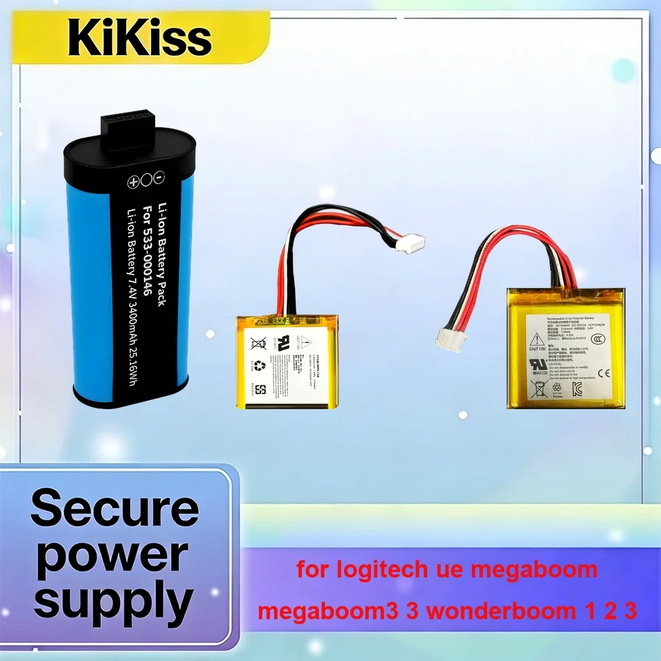 Battery Long Lasting 533-000146 ( 2ICR19 / 66 ) 2100-3400mAh For Logitech UE Megaboom MEGABOOM3 3 Wonderboom 1 2 3