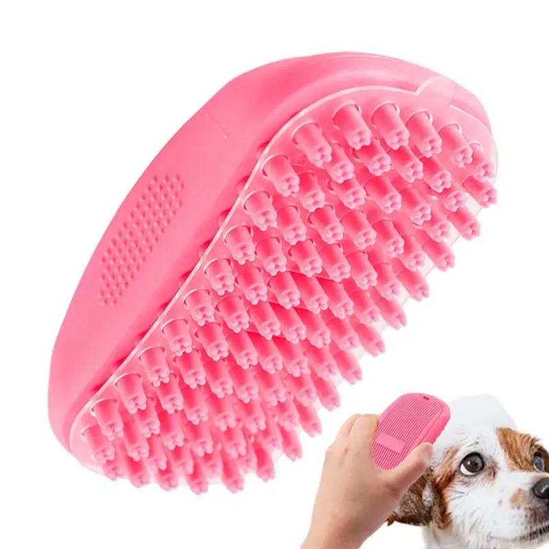 Cat Grooming Brush Pet Shampoo Bath Soothing Massage Rubber Bristles Curry Comb Soft Washable Comb For Dogs And Cats Supplies