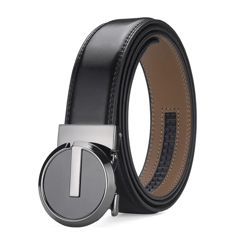 Classic G-Buckle Men's Belt Fashion Automatic Buckle Genuine Leather Smooth Belt Casual Business Versatile Accessories