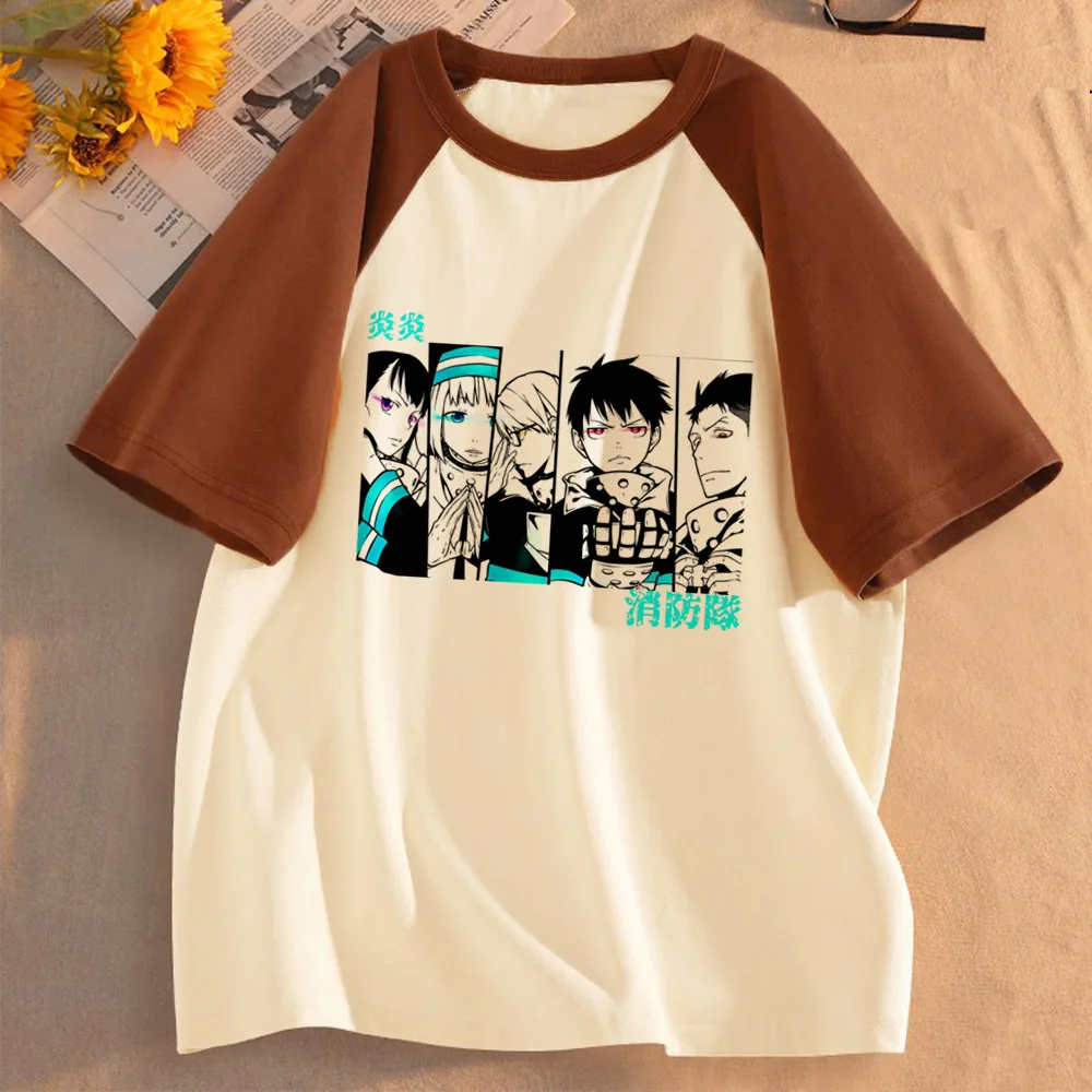 Fire Force t shirt teen kawaii women Y2k Punk t shirt Retro graphic aesthetic Grunge hip hop Colorful