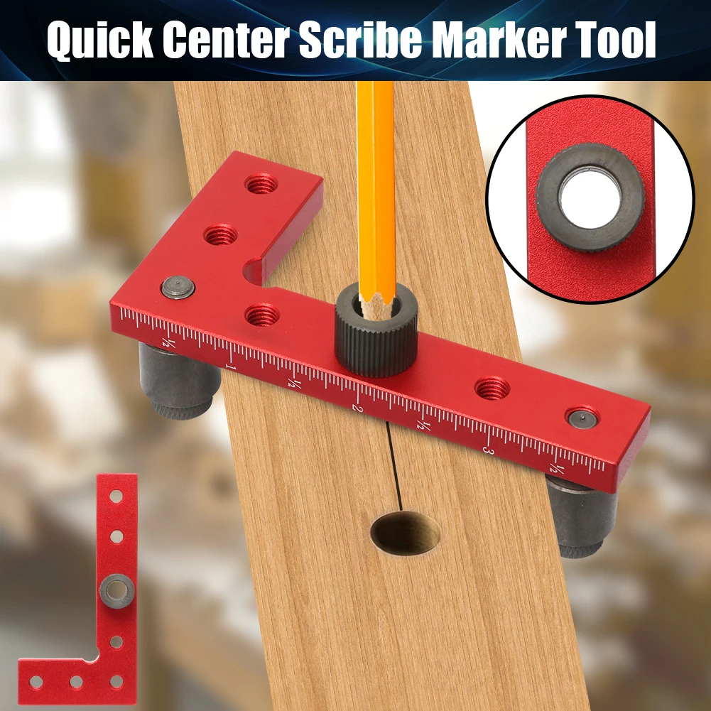 2-10mm Vertical Pocket Hole Jig Wood Dowel Jig Kit Self-Centering Drill Guide Locator Line Scriber Woodworking Square Ruler