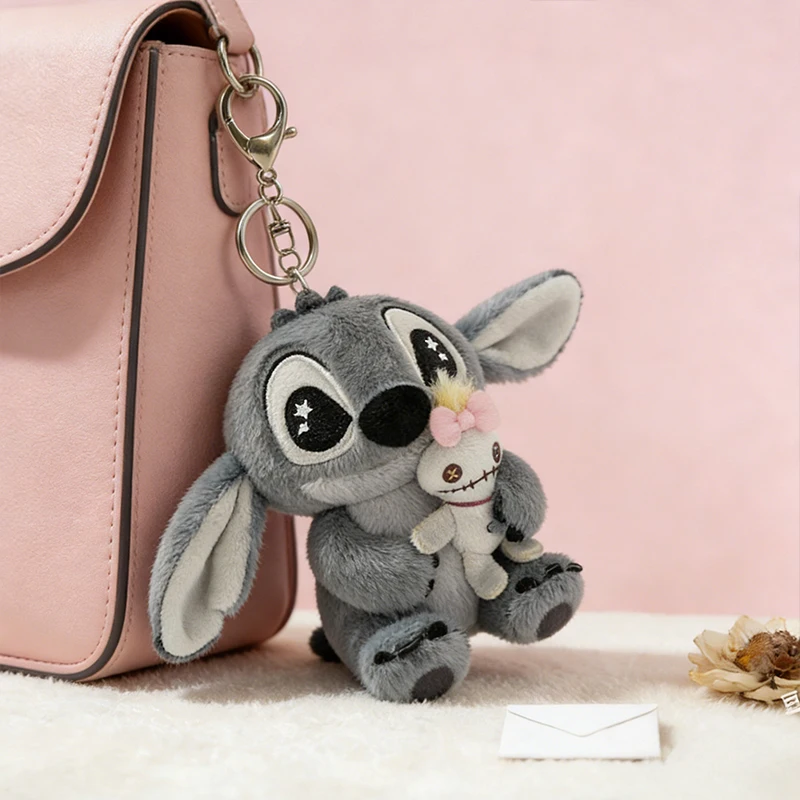 

Disney Lilo & Stitch Scrump Mini Plush Keychain Kawaii Soft Starry Eyes Bag Pendant Gift for Kids Fans